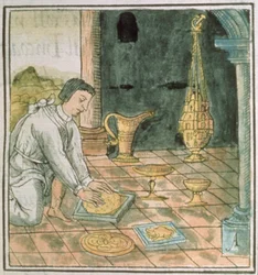 Ms Palat. 218-220 Buch IX Goldobjekte in einem aztekischen Laden, aus dem 